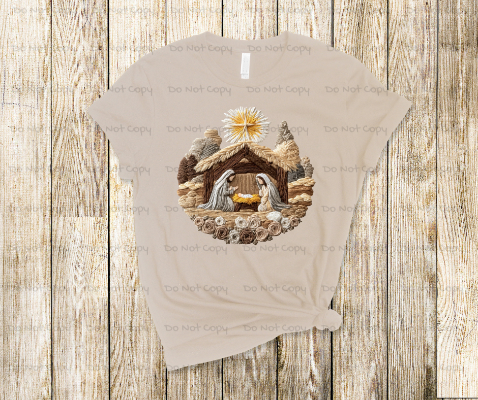 Nativity Faux Yarn -DTF Transfer Print(Only) Ready To Press