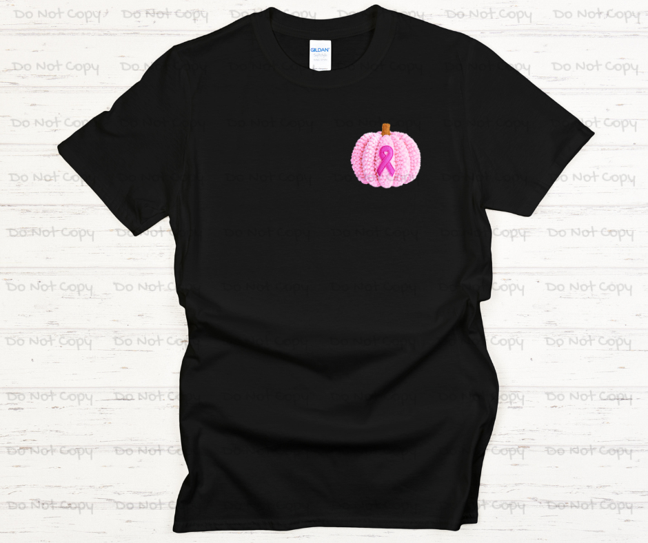 Breast Cancer Awareness Pumpkin Yarn-like- DTF Transfer Print- Ready To Press
