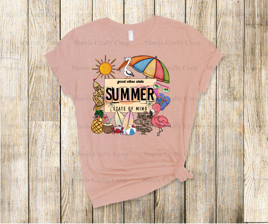 Good Vibes Summer- DTF Transfer Print- Ready To Press