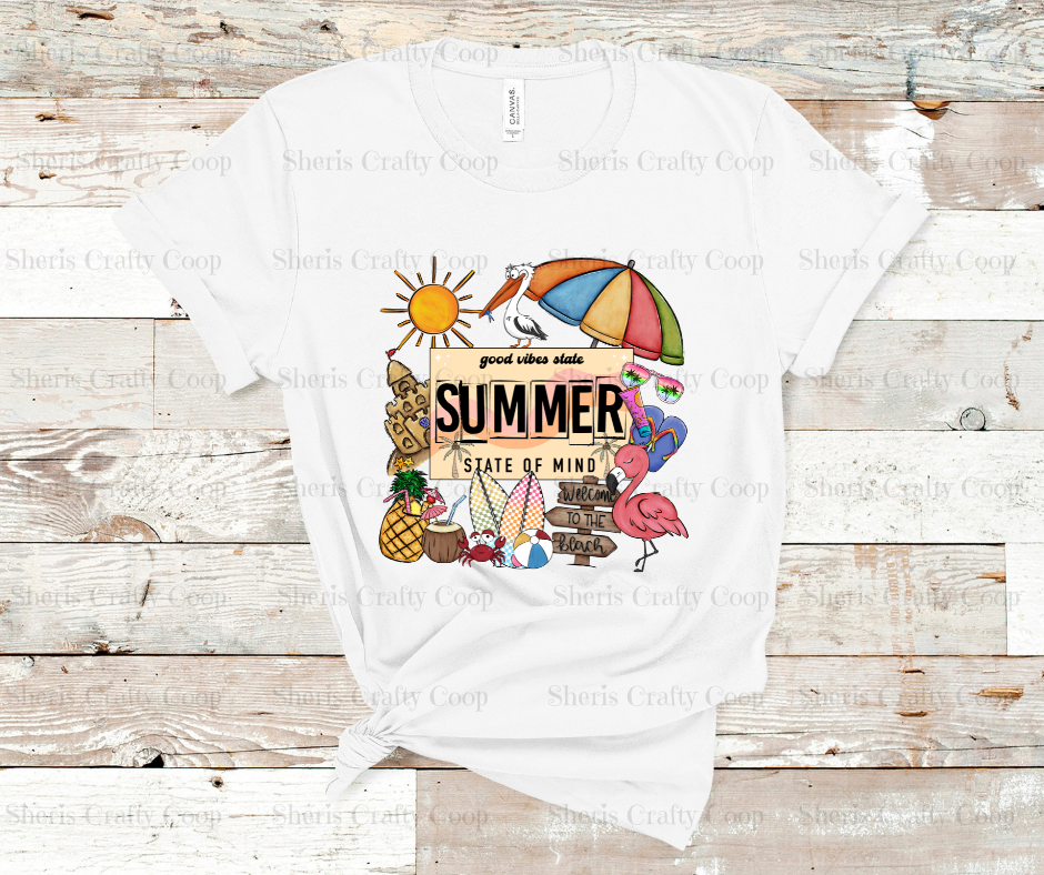 Good Vibes Summer- DTF Transfer Print- Ready To Press