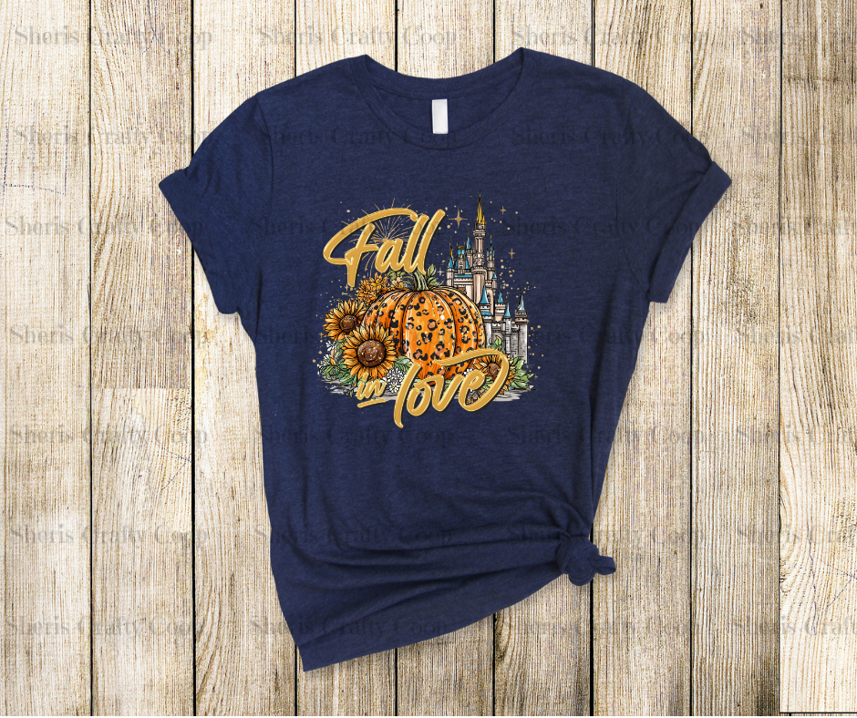 Fall In Love Castle- DTF Transfer Print- Ready To Press