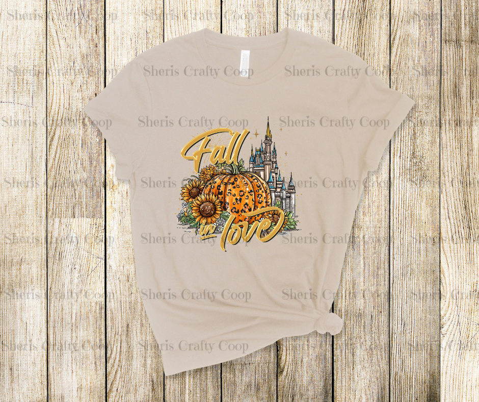 Fall In Love Castle- DTF Transfer Print- Ready To Press
