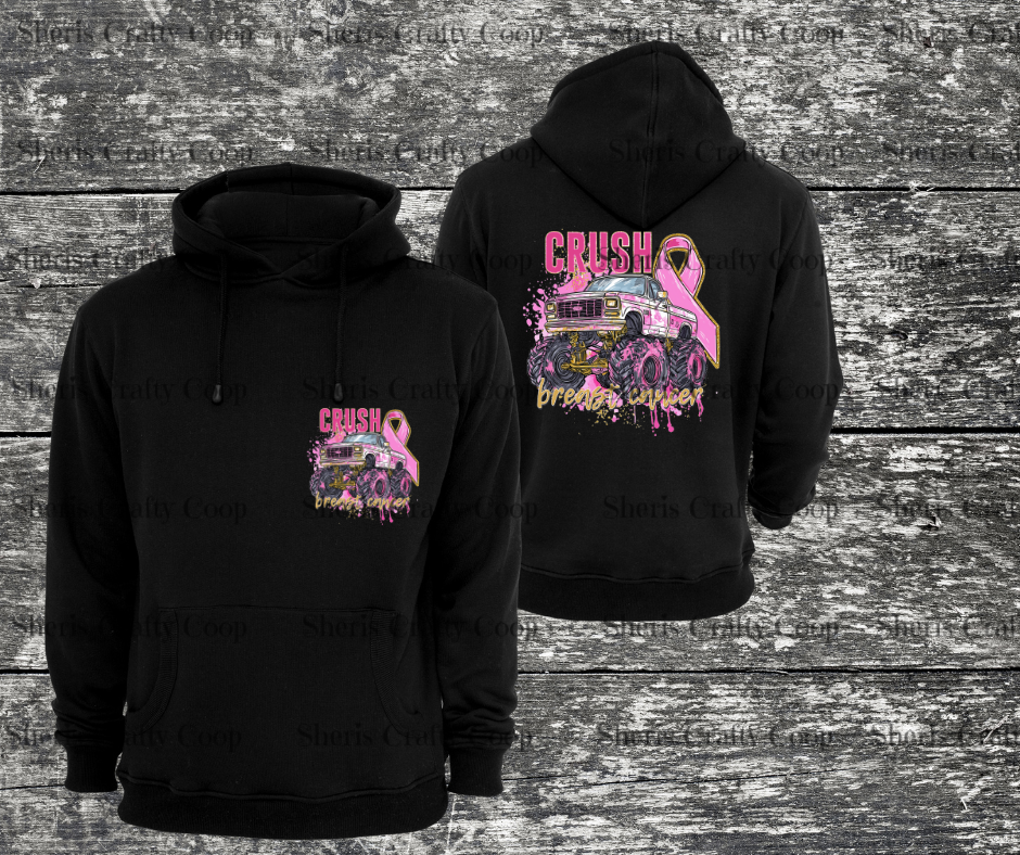 Crush Cancer Monster Truck- DTF Transfer Print- Ready To Press