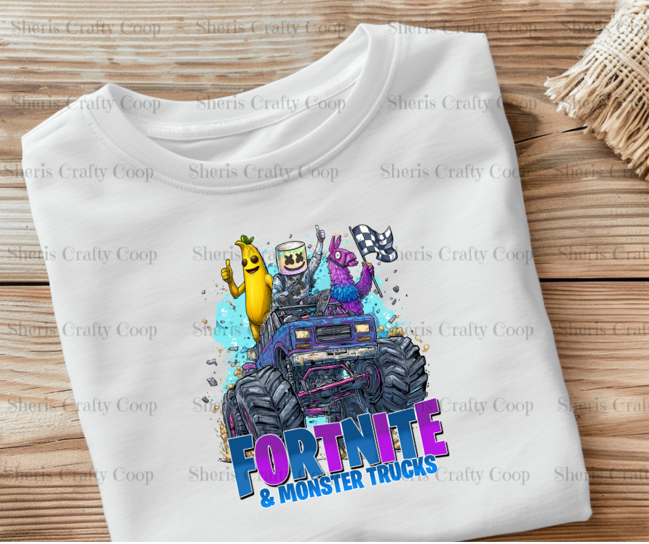 Fortnite Monster Truck- DTF Transfer Print- Ready To Press