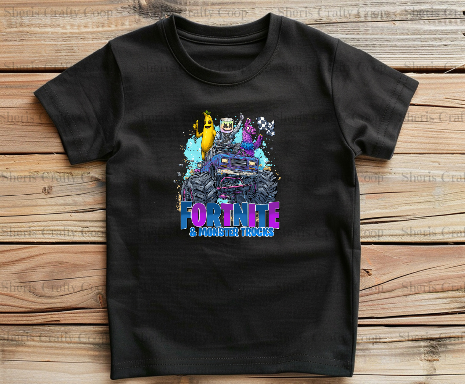 Fortnite Monster Truck- DTF Transfer Print- Ready To Press