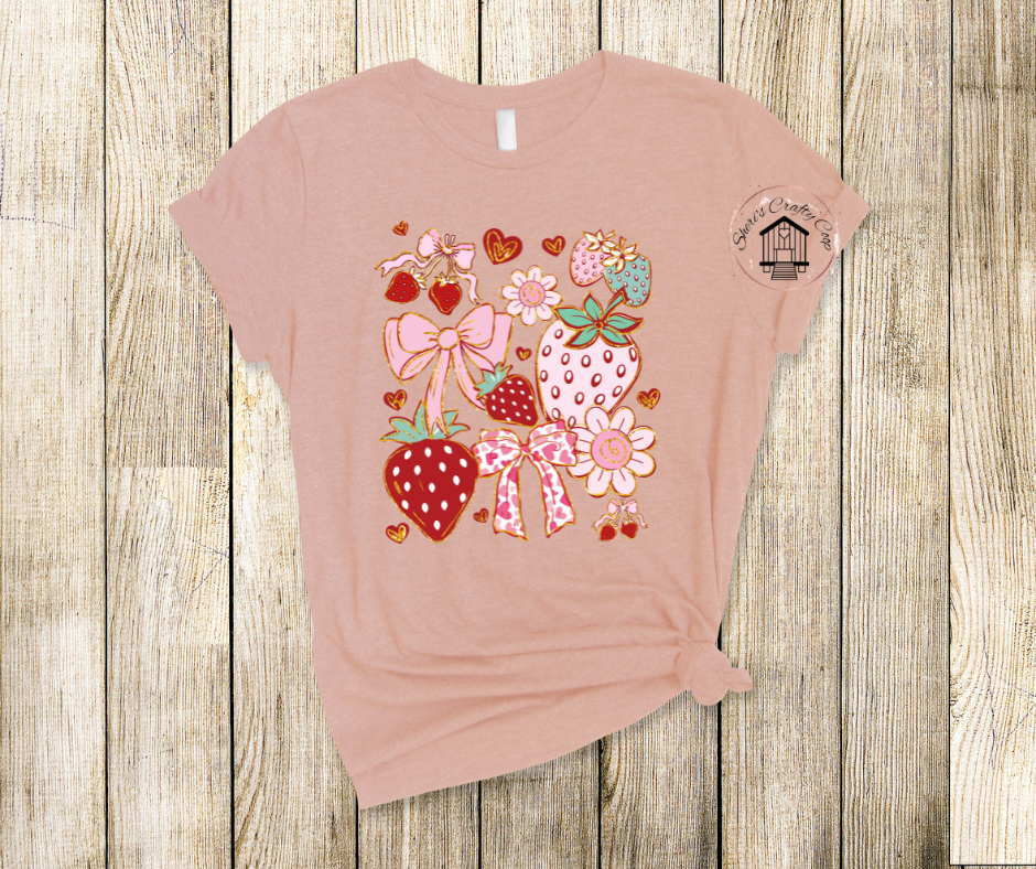 Summer Strawberries- DTF Transfer Print- Ready To Press