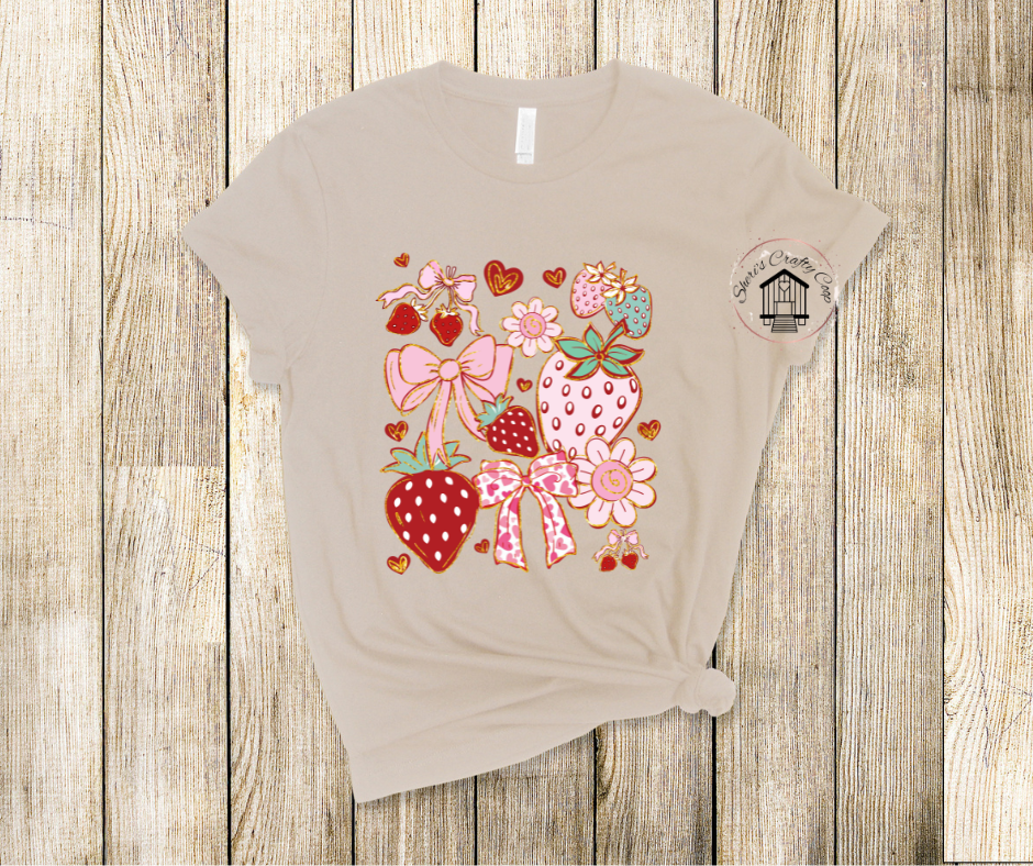 Summer Strawberries- DTF Transfer Print- Ready To Press