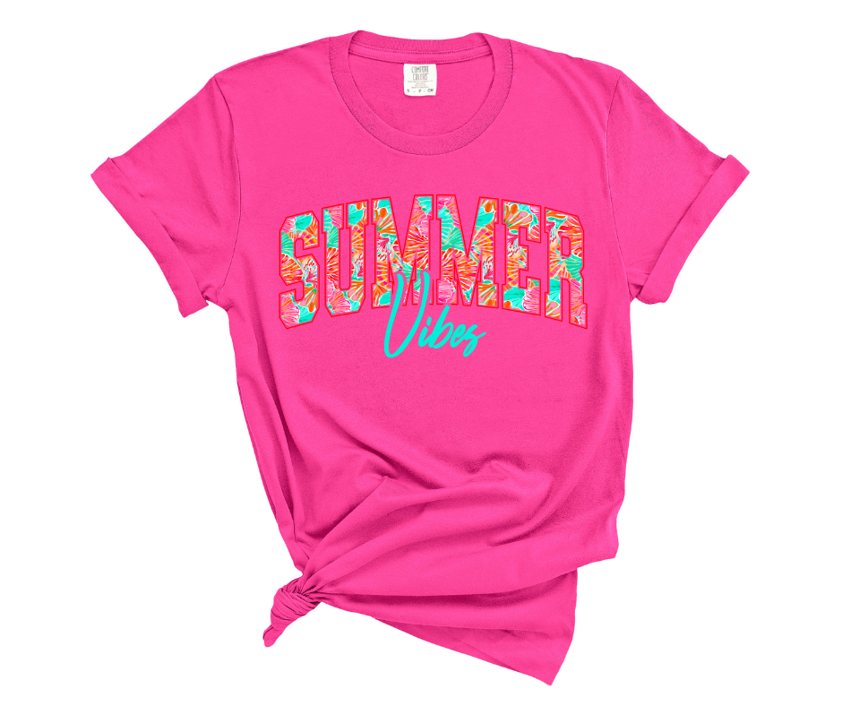Tropical Summer Vibes- DTF Transfer Print- Ready To Press (Copy)