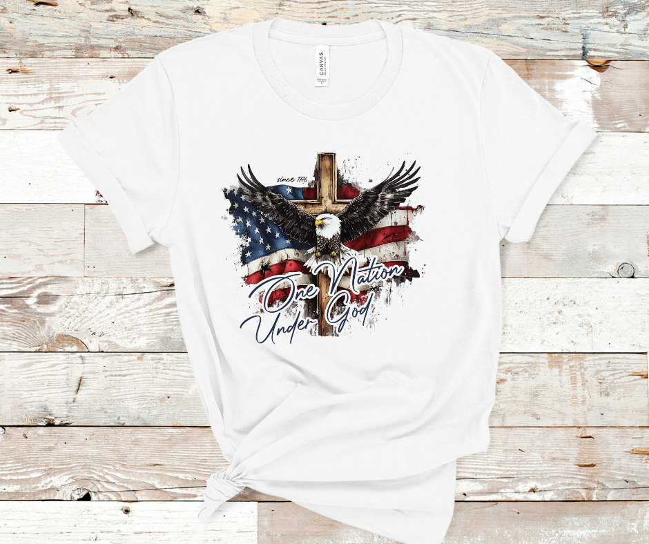 One Nation Under God Eagle- DTF Transfer Print Ready To Press