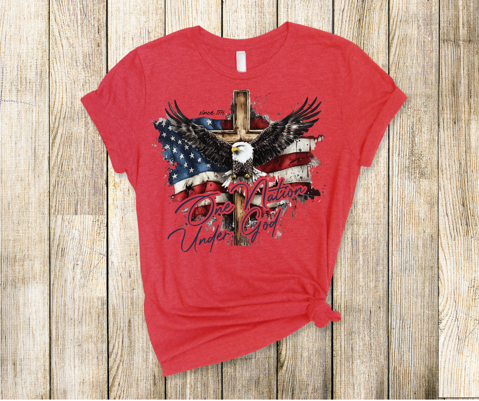 One Nation Under God Eagle- DTF Transfer Print Ready To Press
