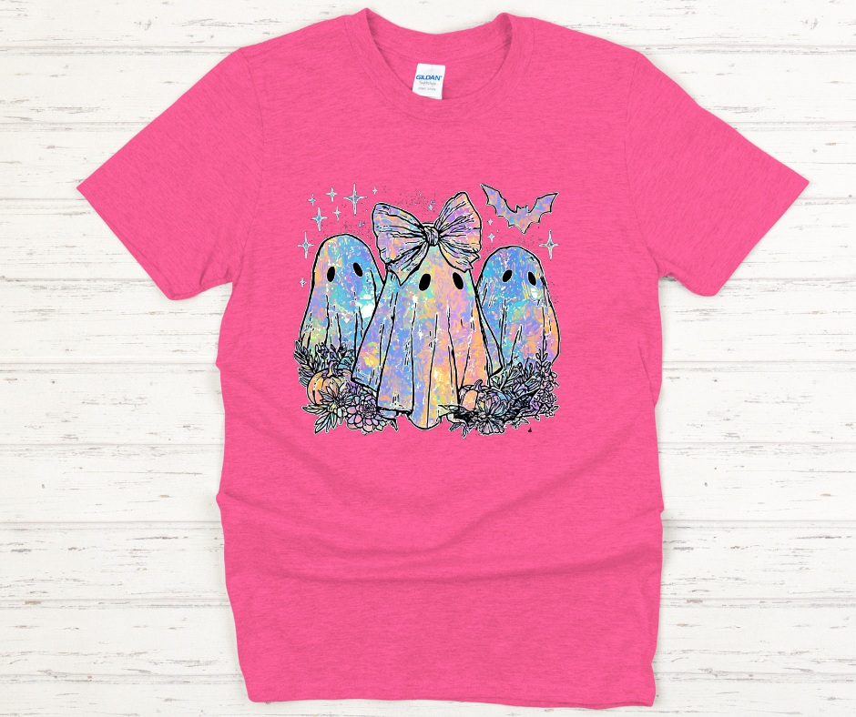 Spooky Iridescent Ghost-Cute Ghost Halloween DTF Transfer Print- Ready To Press