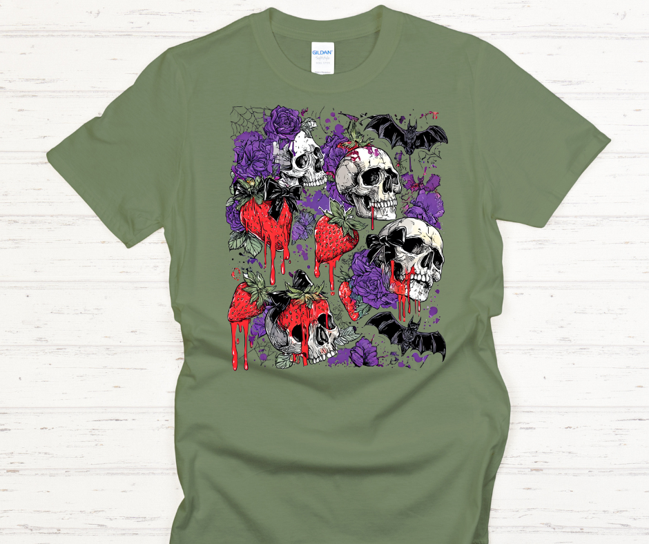 Spooky Strawberries-Halloween DTF Transfer Print- Ready To Press (Copy)