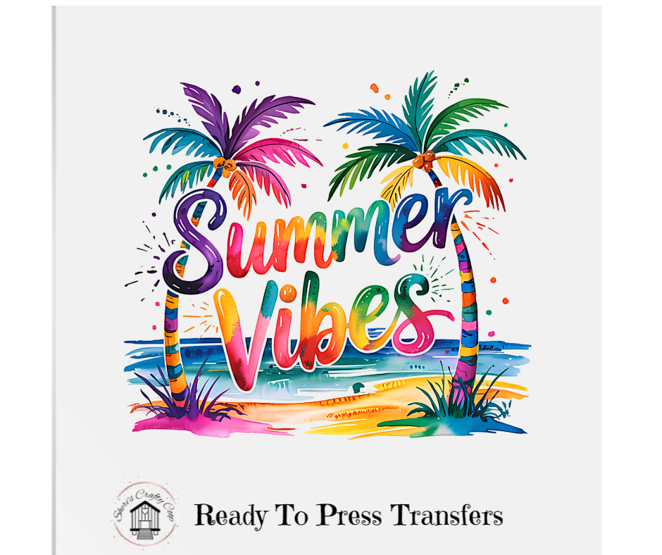 Retro Summer Vibes Tropical- Frankish- DTF Transfer Print- Ready To Press