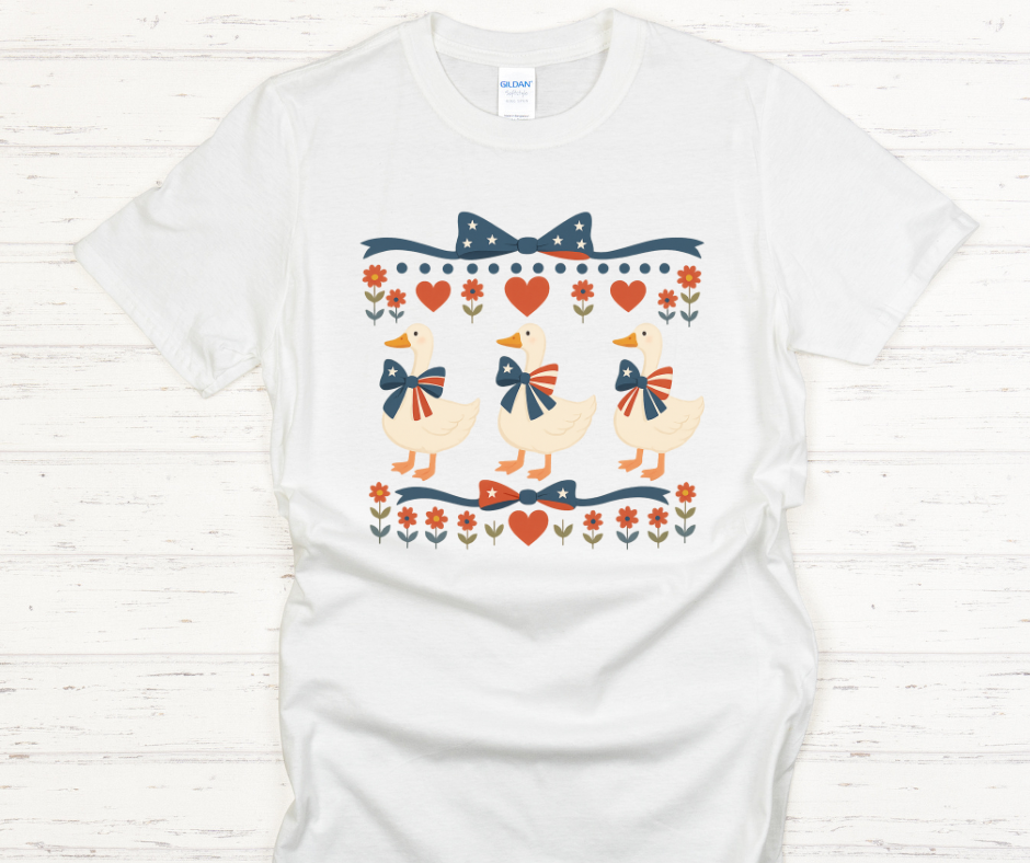 Vintage Geese Fourth Of July- DTF Transfer Print- Ready To Press