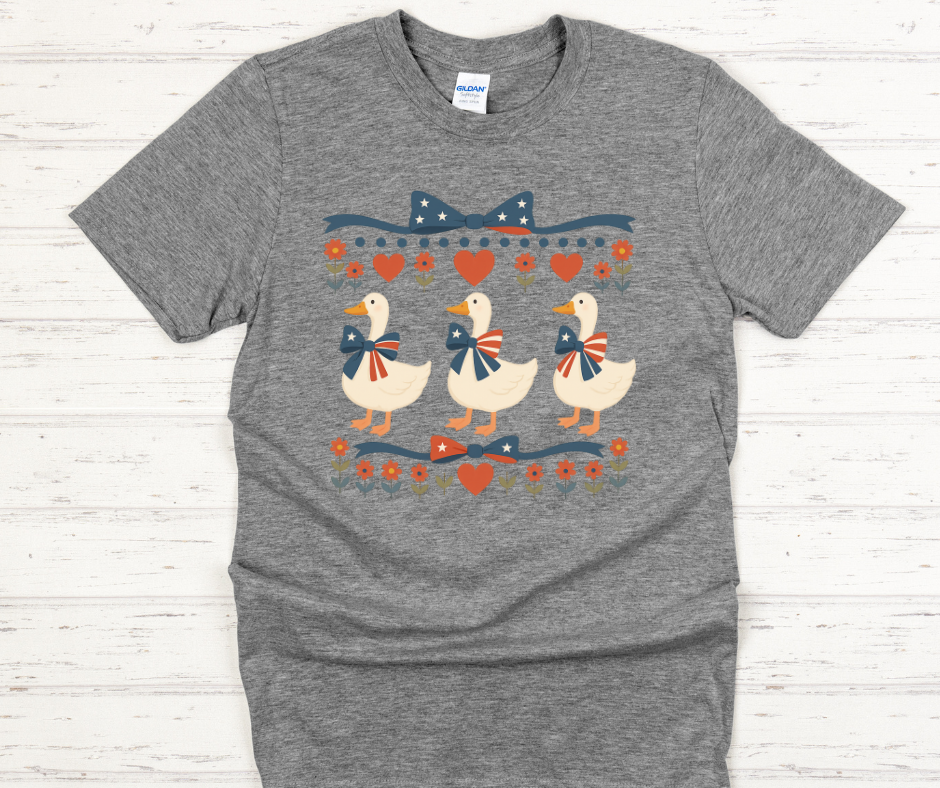 Vintage Geese Fourth Of July- DTF Transfer Print- Ready To Press