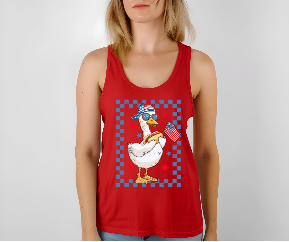 Patriotic Goose With Food- DTF Transfer Print- Ready To Press