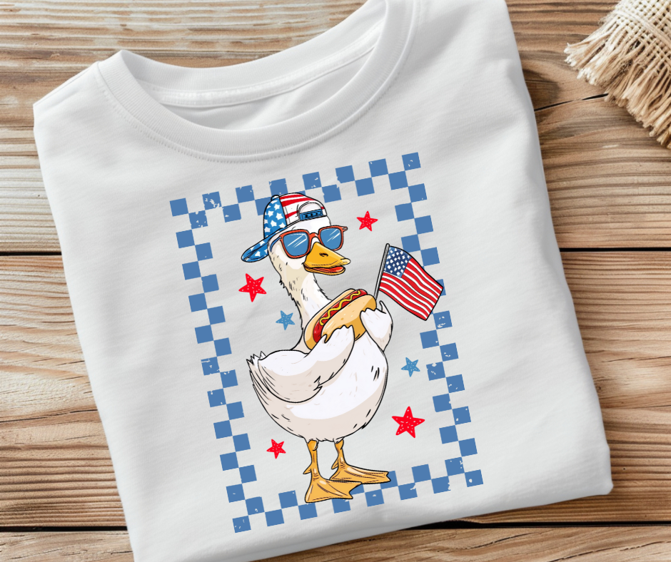 Patriotic Goose With Food- DTF Transfer Print- Ready To Press