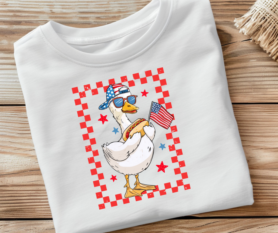 Patriotic Goose With Food- DTF Transfer Print- Ready To Press