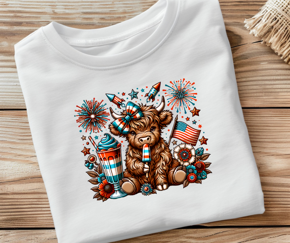 Patriotic Highland- FOJ DTF Transfer Print Ready To Press