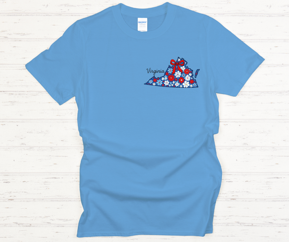 Virginia Floral State - DTF Transfer Print- Ready To Press