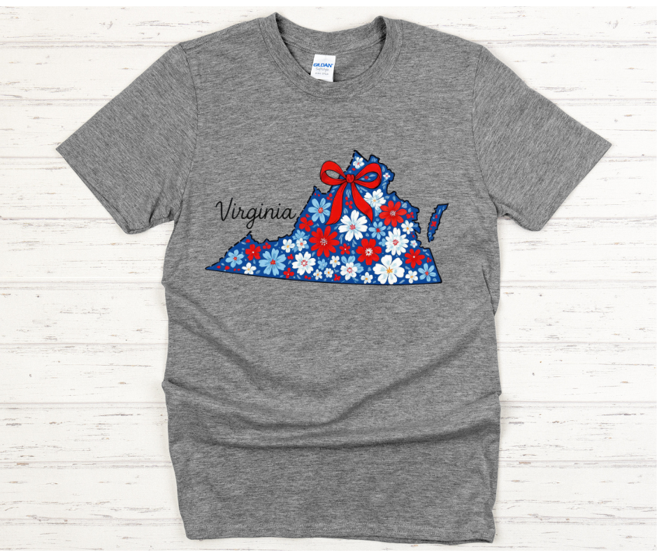 Virginia Floral State - DTF Transfer Print- Ready To Press