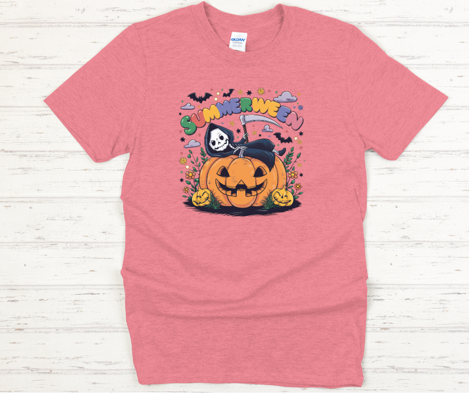 Summerween Reaper On A Float- Soft Comfy tee