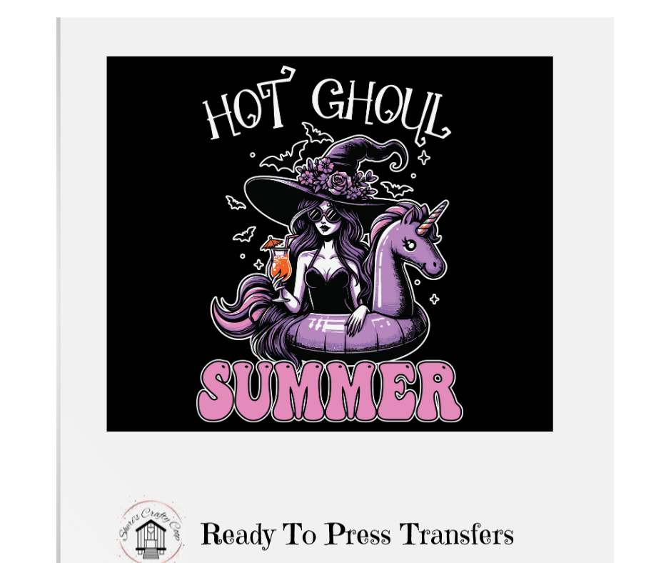 Hot Ghoul Summer-Witch Hat DTF Transfer Print Ready To Press