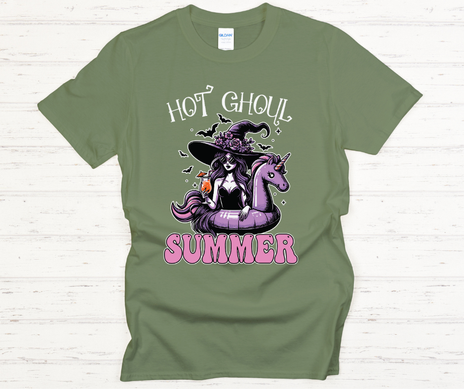 Hot Ghoul Summer-Witch Hat DTF Transfer Print Ready To Press