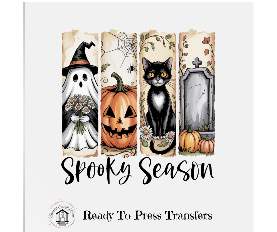 Spooky Season Brushstroke look DTF Transfer Print Ready To Press