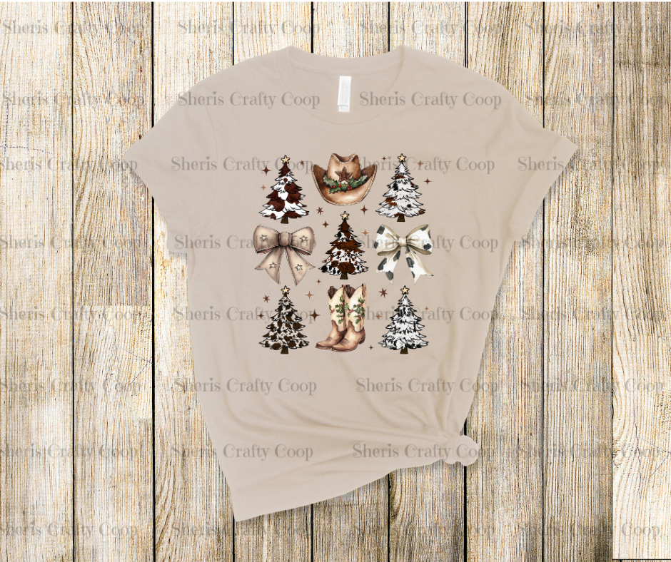 Western Coquette Christmas- DTF Transfer Print- Ready To Press