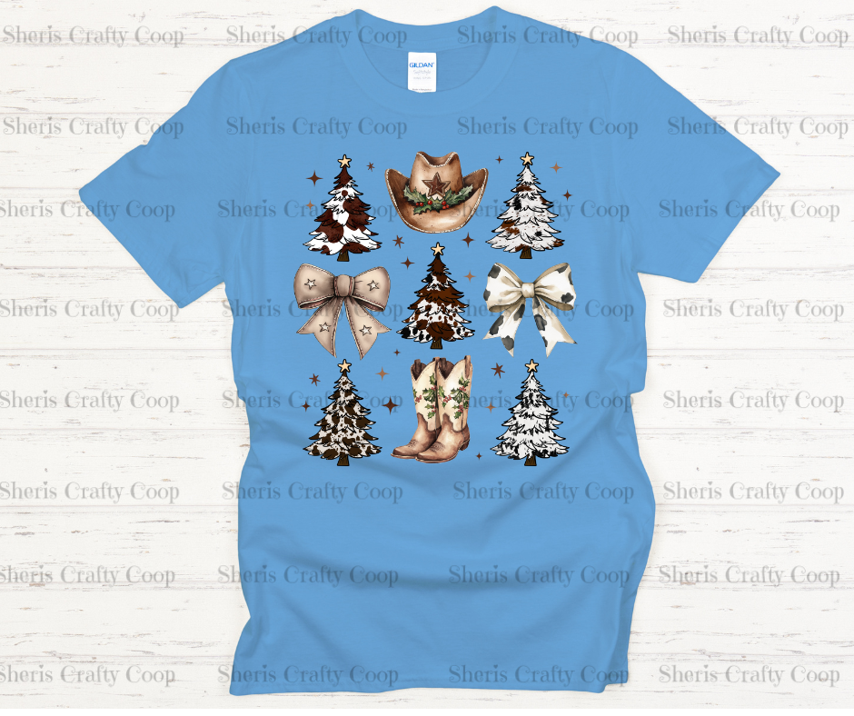 Western Coquette Christmas- DTF Transfer Print- Ready To Press