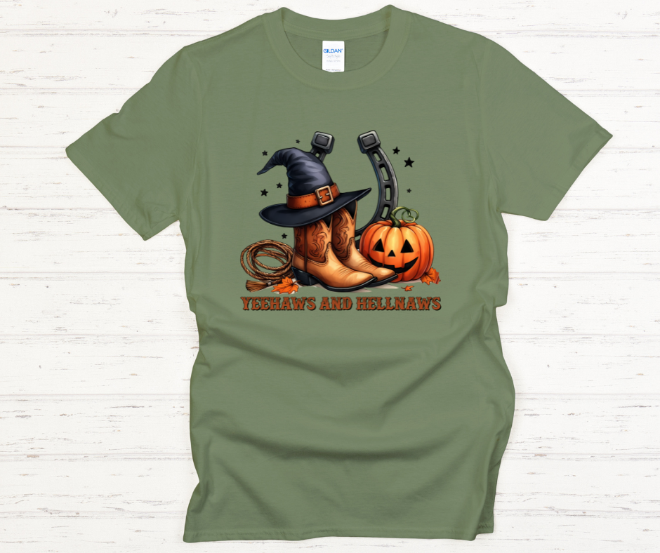 YeeHaws And Hellnaws Halloween- DTF Transfer Print Ready To Press