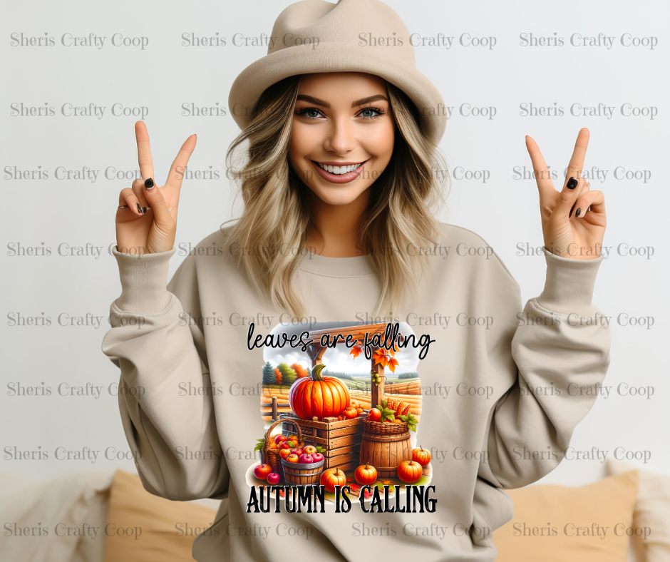 Leave Are Falling Autumn Is Calling- DTF Transfer Print Ready To Press