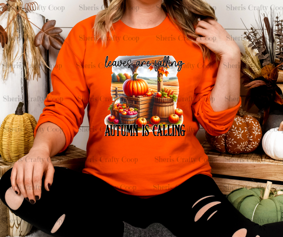Leave Are Falling Autumn Is Calling- DTF Transfer Print Ready To Press