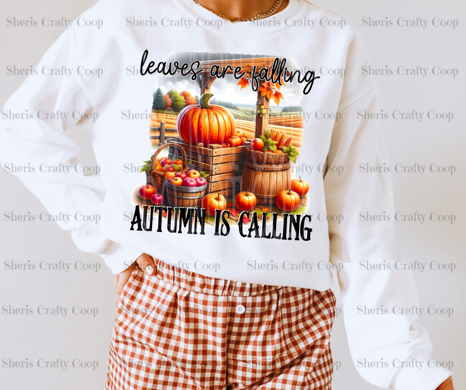 Leave Are Falling Autumn Is Calling- DTF Transfer Print Ready To Press