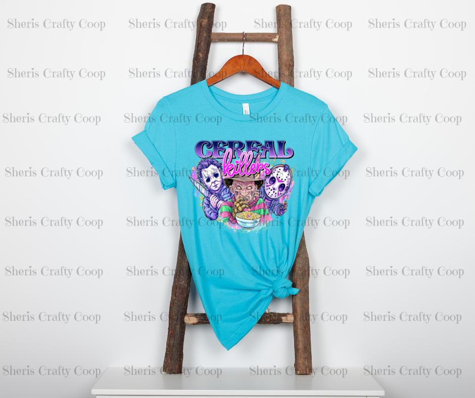 Cereal Killer-Horror Charactoer Comfy tee