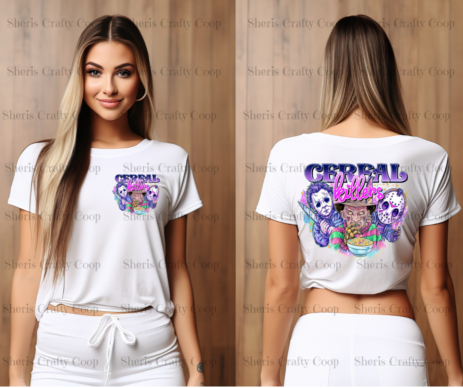 Cereal Killer-Horror Charactoer Comfy tee