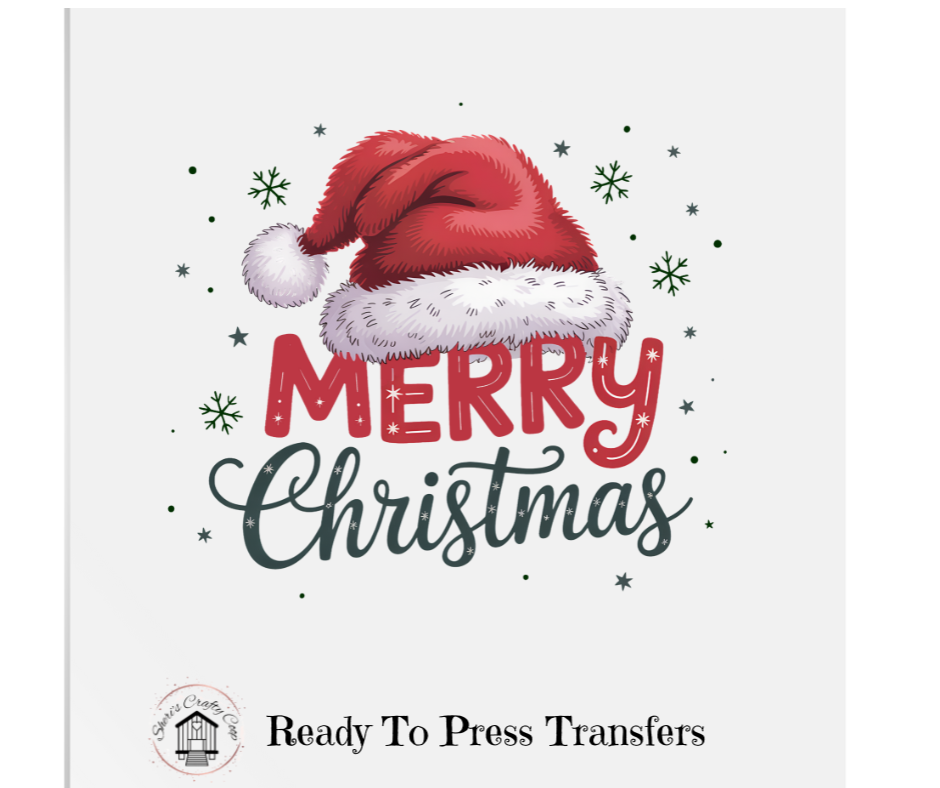 Merry Christmas Santa Hat- DTF Transfer Print Ready To Press