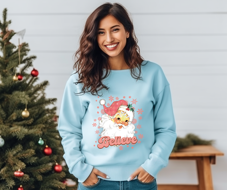 Believe Pinkish Santa- DTF Transfer Print Ready To Press