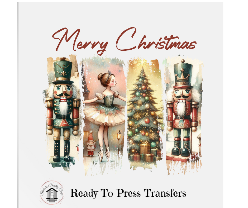 Nutcracker Merry Christmas Brushstroke- DTF Transfer Print Ready To Press
