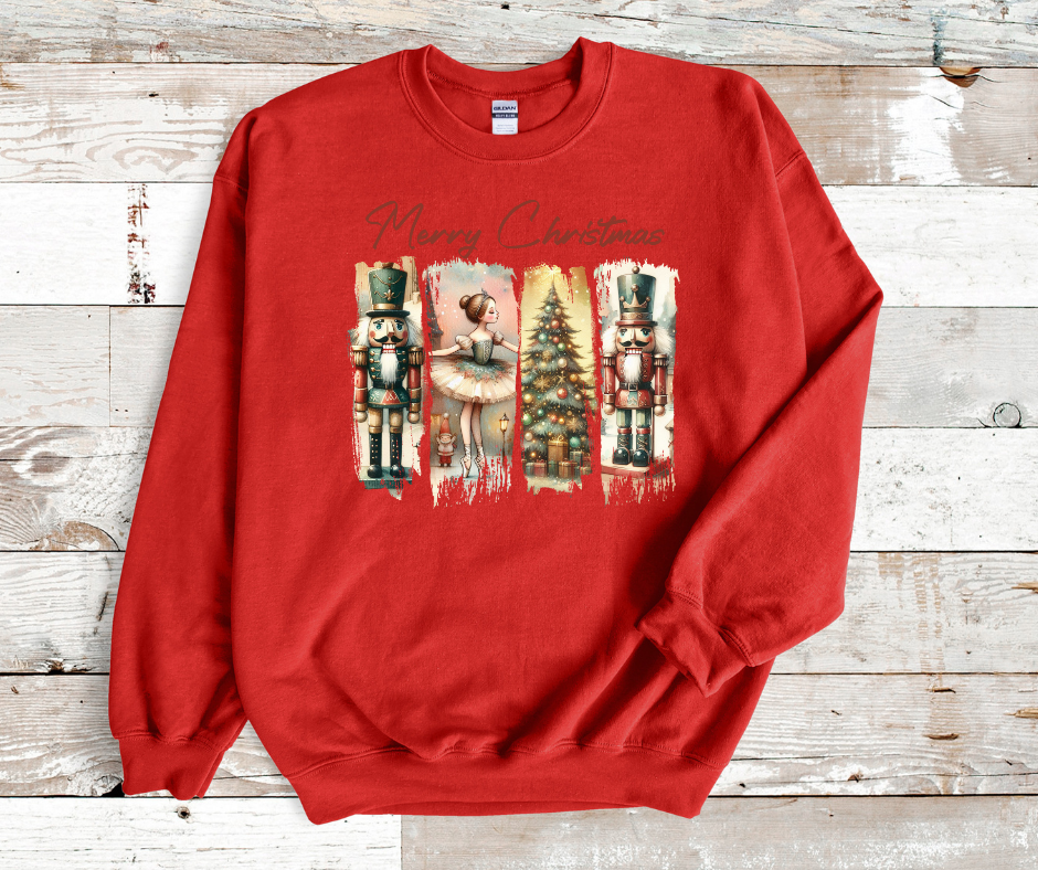 Nutcracker Merry Christmas Brushstroke- DTF Transfer Print Ready To Press