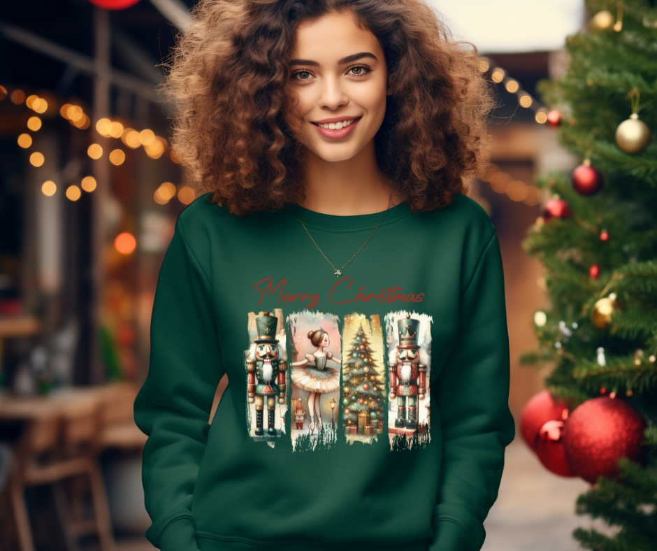 Nutcracker Merry Christmas Brushstroke- DTF Transfer Print Ready To Press