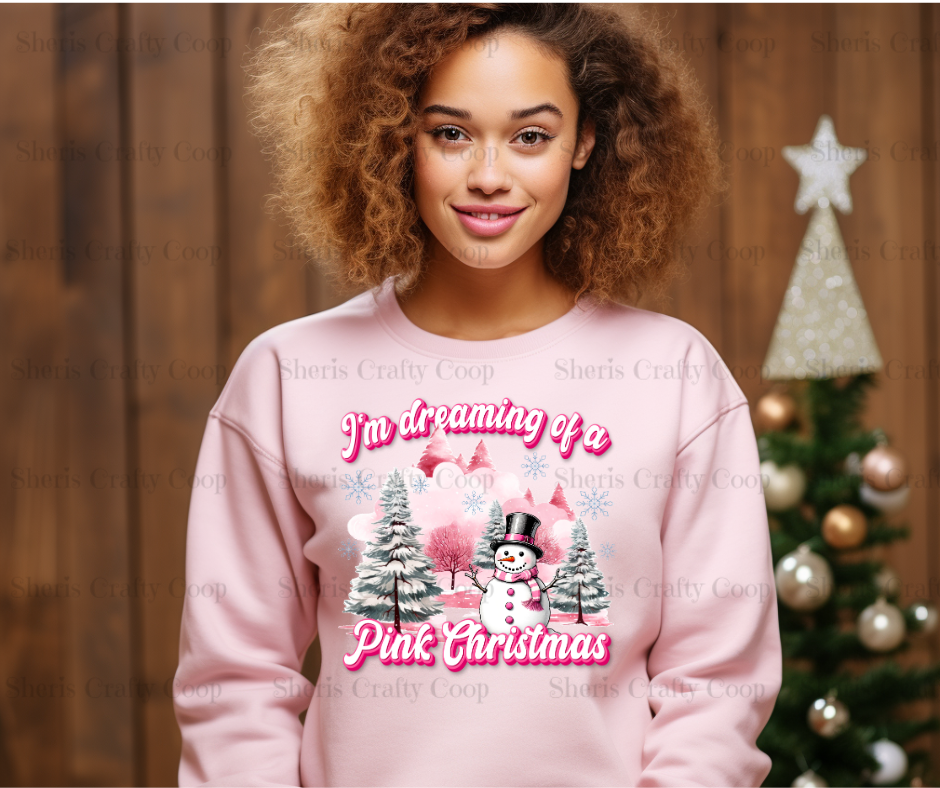 I'm Dreaming Of A Pink Christmas- DTF Transfer Print Ready To Press