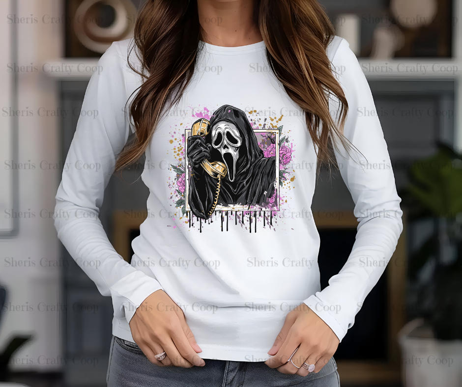 Ghostface Floral - DTF Transfer Print- Ready To Press