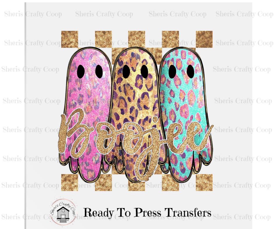 Faux Glitter Boo-jee Ghost - DTF Transer Print- Ready To Press