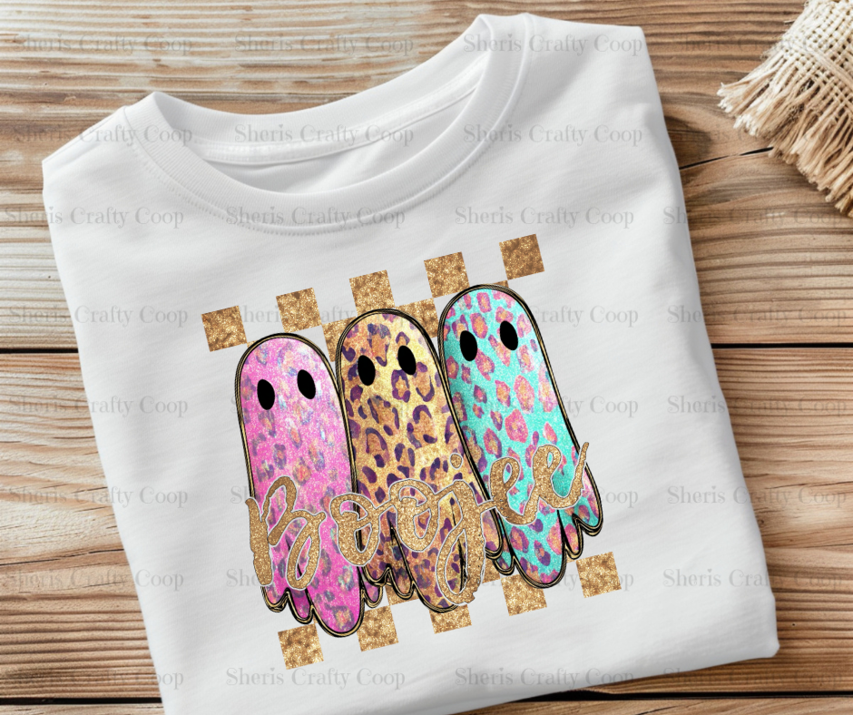 Faux Glitter Boo-jee Ghost - DTF Transer Print- Ready To Press