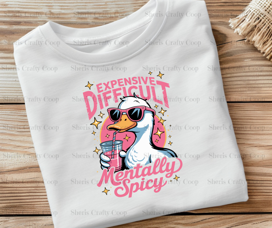 Expensive Difficulut And Mentally Spicy- DTF Transer Print- Ready To Press
