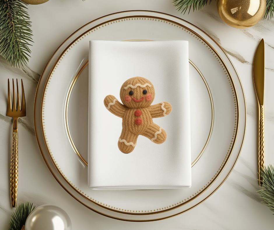 Dancing Gingerbread Man-Faux Yarn-DTF Transfer Print(Only) Ready To Press