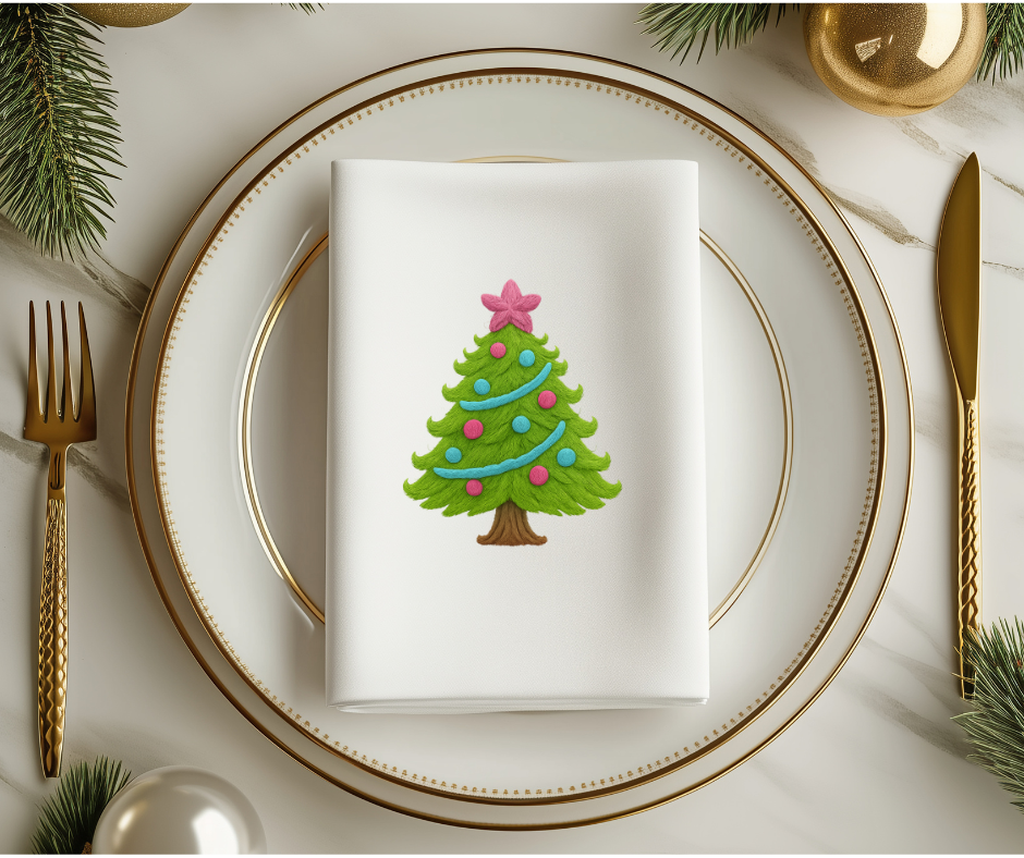Christmas Tree-Faux Yarn-DTF Transfer Print(Only) Ready To Press