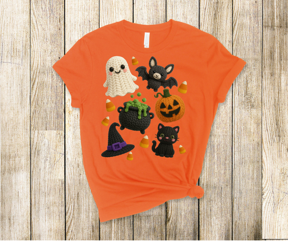 Halloween Things Faux Yarn- DTF Transer Print- Ready To Press